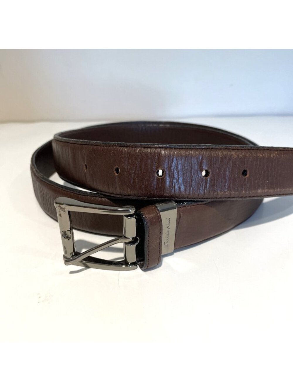 Emidio Tucci Genuine Leather Belt Men's Size 44-46 Brown Made in Spain Luxury
